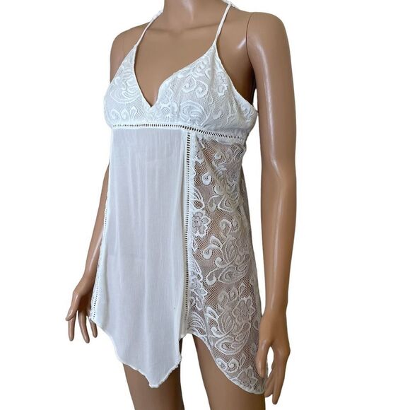LINEA DONATELLA lingerie Flower Child Sheer Lace Chemise Lingerie Nightgown LG - Picture 5 of 9